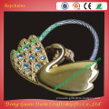 High quality swan with shining stone keychains